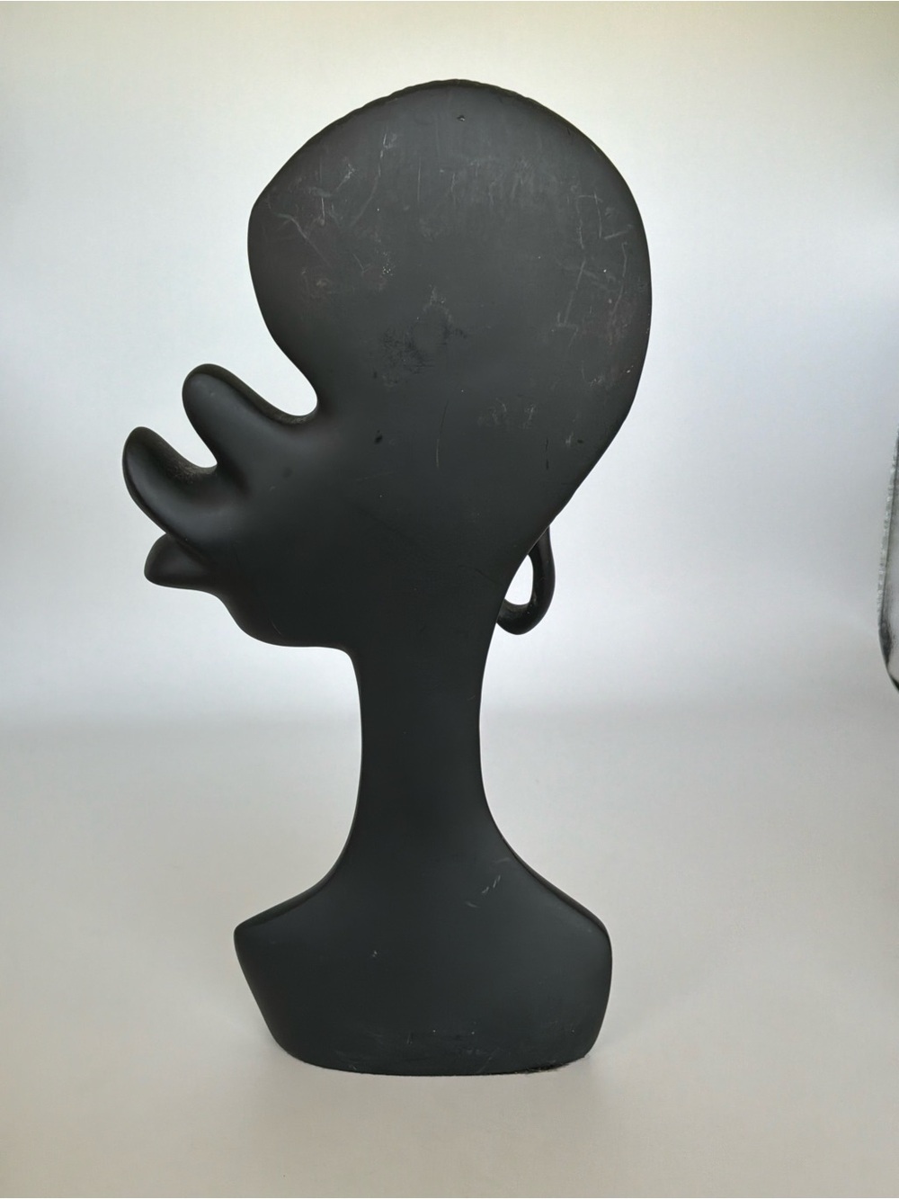 Vintage Mid-Century Modern African Bust Sculptures Set of 2 Black Figurines - Picture 3 of 11